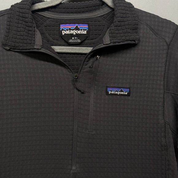 Patagonia Men's R1 Airgrid Quarter Zip Pullover Fleece Medium Grey - Picture 2 of 7